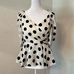 Polka dot women's peplum top
